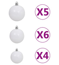 Künstlicher Weihnachtsbaum mit Beleuchtung & Kugeln Weiß 120 cm