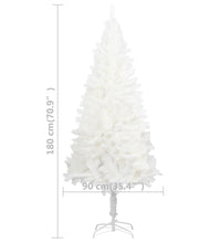 Künstlicher Weihnachtsbaum mit Beleuchtung & Kugeln Weiß 180 cm