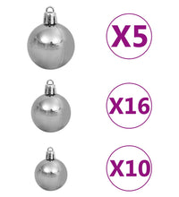 Künstlicher Weihnachtsbaum mit Beleuchtung & Kugeln Weiß 210 cm
