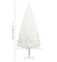 Künstlicher Weihnachtsbaum mit Beleuchtung & Kugeln Weiß 210 cm