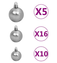 Künstlicher Weihnachtsbaum mit Beleuchtung & Kugeln Weiß 240 cm