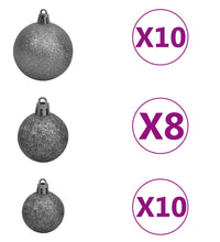 Künstlicher Weihnachtsbaum mit Beleuchtung & Kugeln Weiß 240 cm