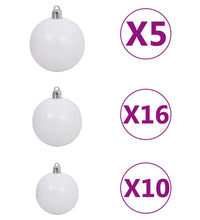 Künstlicher Weihnachtsbaum mit Beleuchtung & Kugeln Weiß 240 cm