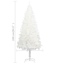 Künstlicher Weihnachtsbaum mit Beleuchtung & Kugeln Weiß 240 cm