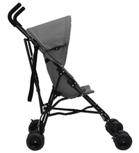 Kinderwagen Hellgrau und Schwarz Stahl