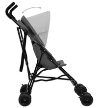 Kinderwagen Hellgrau und Schwarz Stahl