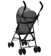 Kinderwagen Hellgrau und Schwarz Stahl