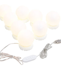 Spiegelleuchte mit 8 LED-Glühbirnen Warmweiß und Kaltweiß