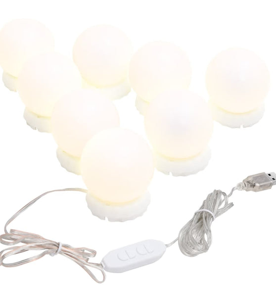 Spiegelleuchte mit 8 LED-Glühbirnen Warmweiß und Kaltweiß
