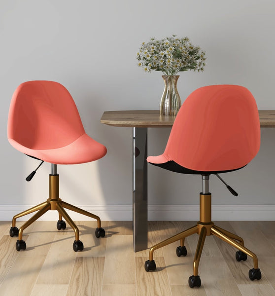 Esszimmerstühle 2 Stk. Drehbar Rosa Samt