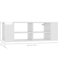 TV-Wandschrank Hochglanz-Weiß 102x35x35 cm Holzwerkstoff