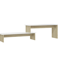 TV-Schrank Sonoma-Eiche Weiß 180x30x43 cm Holzwerkstoff