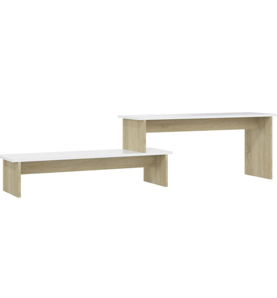 TV-Schrank Sonoma-Eiche Weiß 180x30x43 cm Holzwerkstoff