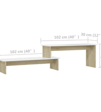 TV-Schrank Sonoma-Eiche Weiß 180x30x43 cm Holzwerkstoff