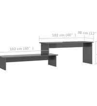 TV-Schrank Hochglanz-Grau 180x30x43 cm Holzwerkstoff