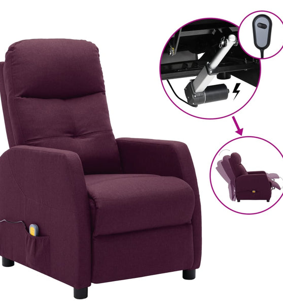 Elektrischer Massagesessel Lila Stoff