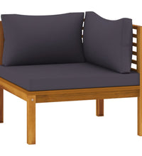 Modulares Ecksofa mit Dunkelgrauen Kissen Massivholz Akazie