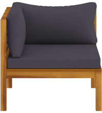 Modulares Ecksofa mit Dunkelgrauen Kissen Massivholz Akazie