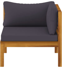 Modulares Ecksofa mit Dunkelgrauen Kissen Massivholz Akazie