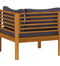 Modulares Ecksofa mit Dunkelgrauen Kissen Massivholz Akazie