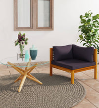Modulares Ecksofa mit Dunkelgrauen Kissen Massivholz Akazie
