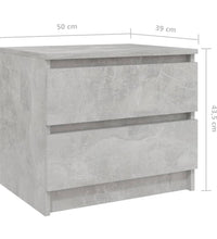 Nachttisch Betongrau 50x39x43,5 cm Holzwerkstoff