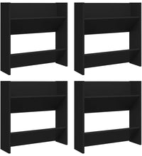 Wand-Schuhschränke 4 Stk. Schwarz 60x18x60 cm Holzwerkstoff