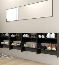 Wand-Schuhschränke 4 Stk. Schwarz 60x18x60 cm Holzwerkstoff