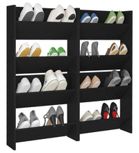 Wand-Schuhschränke 4 Stk. Schwarz 60x18x60 cm Holzwerkstoff