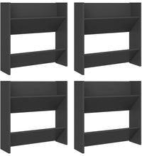 Wand-Schuhschränke 4 Stk. Grau 60x18x60 cm Holzwerkstoff