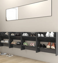 Wand-Schuhschränke 4 Stk. Grau 60x18x60 cm Holzwerkstoff
