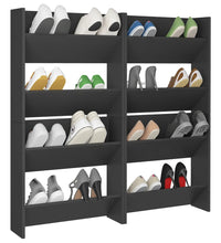 Wand-Schuhschränke 4 Stk. Grau 60x18x60 cm Holzwerkstoff