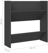 Wand-Schuhschränke 4 Stk. Grau 60x18x60 cm Holzwerkstoff