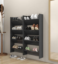 Wand-Schuhschränke 4 Stk. Grau 60x18x60 cm Holzwerkstoff