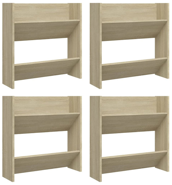 Wand-Schuhschränke 4 Stk. Sonoma-Eiche 60x18x60cm Holzwerkstoff