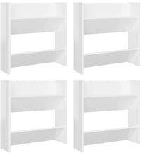 Wand-Schuhschränke 4 Stk. Hochglanz-Weiß 60x18x60cm