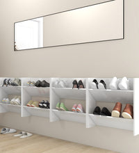 Wand-Schuhschränke 4 Stk. Hochglanz-Weiß 60x18x60cm