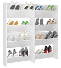 Wand-Schuhschränke 4 Stk. Hochglanz-Weiß 60x18x60cm