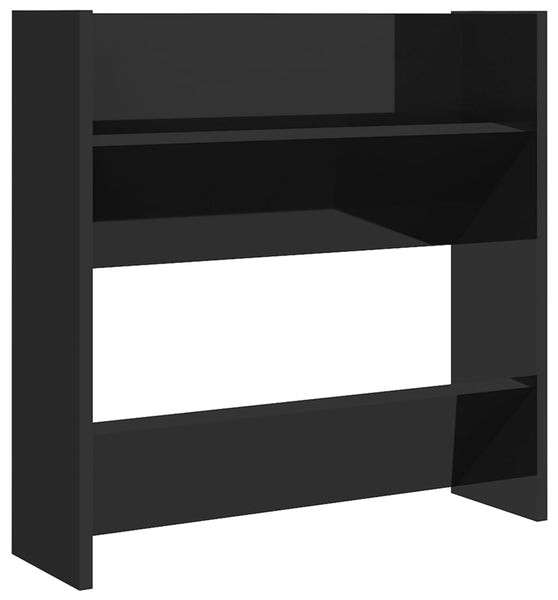 Wand-Schuhschrank Hochglanz-Schwarz 60x18x60 cm Holzwerkstoff