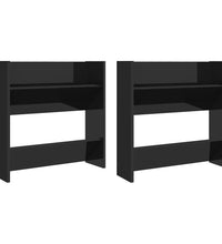 Wand-Schuhschränke 2 Stk. Hochglanz-Schwarz 60x18x60 cm