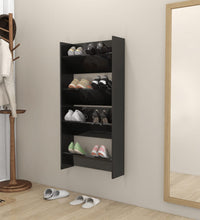 Wand-Schuhschränke 2 Stk. Hochglanz-Schwarz 60x18x60 cm