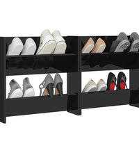 Wand-Schuhschränke 2 Stk. Hochglanz-Schwarz 60x18x60 cm