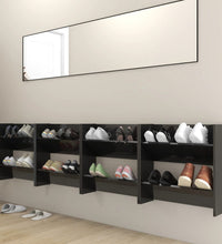 Wand-Schuhschränke 4 Stk. Hochglanz-Schwarz 60x18x60 cm