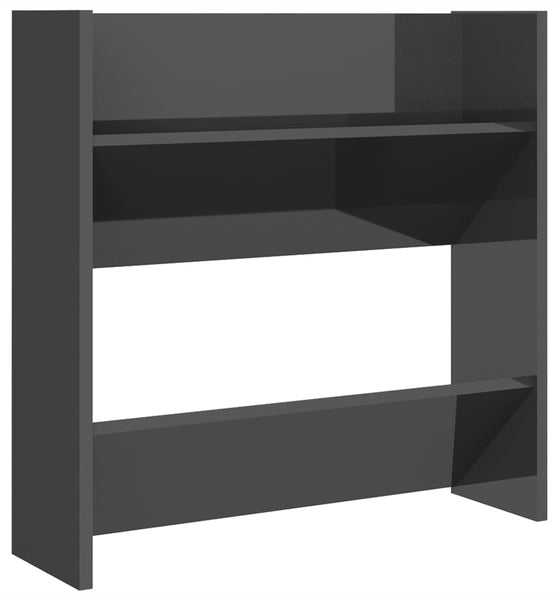 Wand-Schuhschrank Hochglanz-Grau 60x18x60 cm Holzwerkstoff