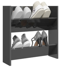 Wand-Schuhschrank Hochglanz-Grau 60x18x60 cm Holzwerkstoff