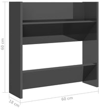 Wand-Schuhschrank Hochglanz-Grau 60x18x60 cm Holzwerkstoff