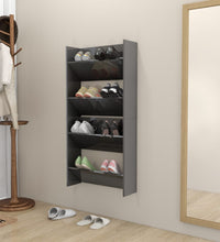 Wand-Schuhschränke 2 Stk. Hochglanz-Grau 60x18x60cm