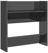 Wand-Schuhschränke 2 Stk. Hochglanz-Grau 60x18x60cm