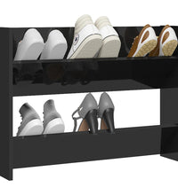 Wand-Schuhschrank Hochglanz-Schwarz 80x18x60 cm Holzwerkstoff