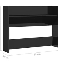 Wand-Schuhschrank Hochglanz-Schwarz 80x18x60 cm Holzwerkstoff